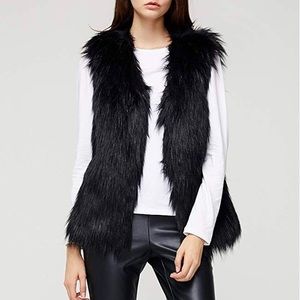 Black Faux Fur Vest